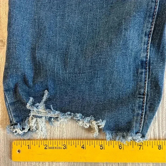 Nicole Miller Womens Soho High Rise Ankle Slim Jeans 22 Blue Distressed Raw Hem - Picture 14 of 14